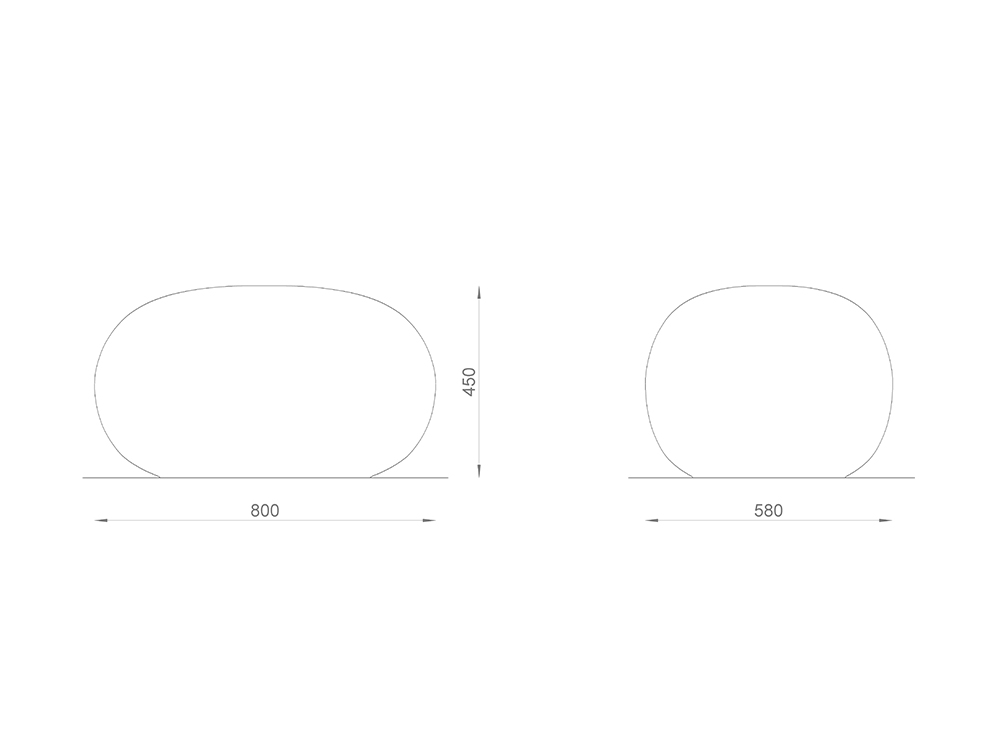 Скамейка «Галька» овальная малая