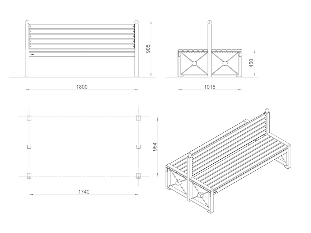 Скамейка «Валентина» двойная