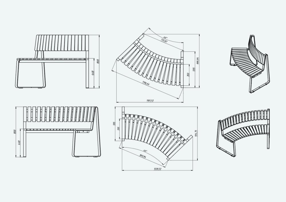 Скамейка «Змейка» со спинкой (м.п.)