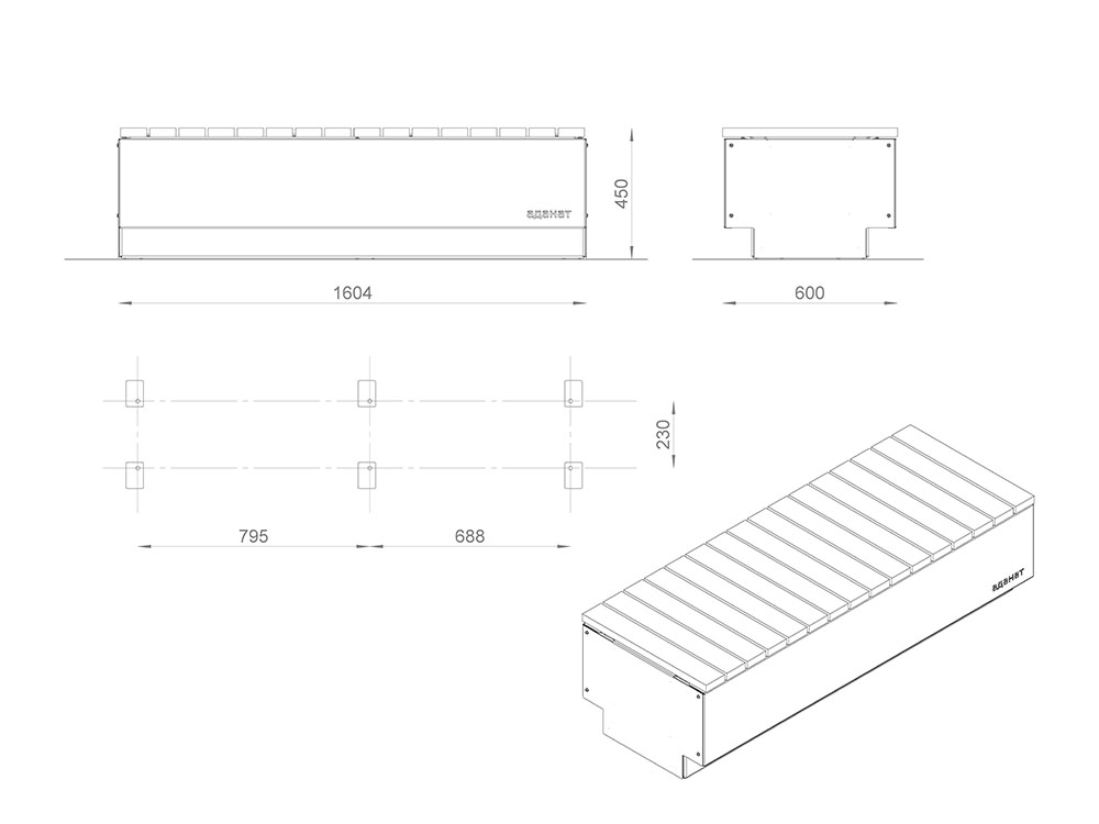 Скамейка «Вечерний Дмитров» модуль 2