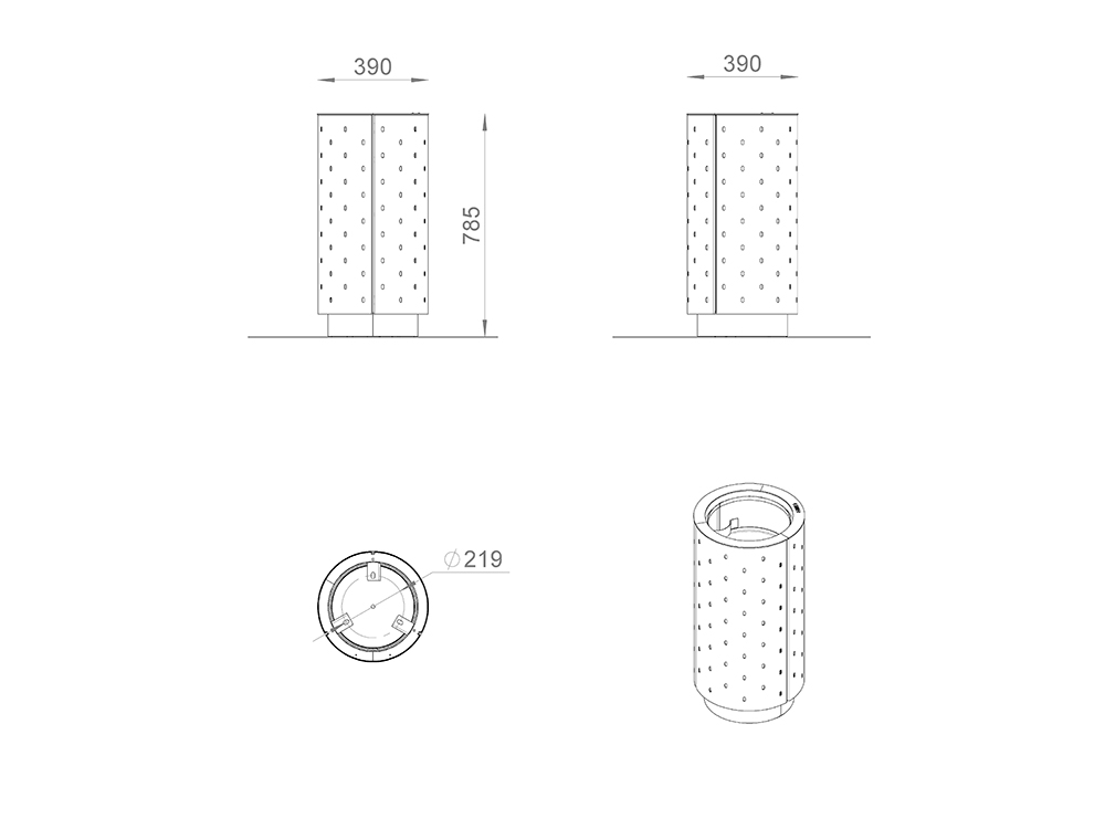 Урна «Бонн» круглая с перфорацией