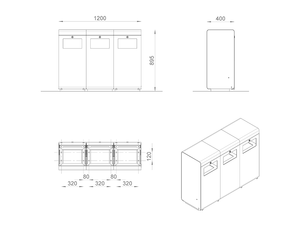 Урна раздельного сбора мусора «Эко»