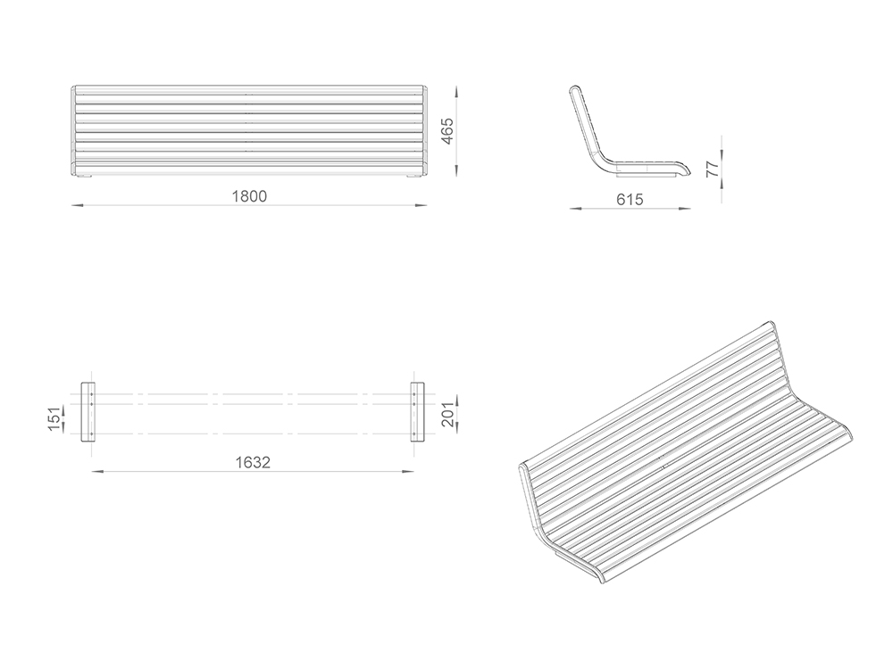 Настил «Лотос» (чугун) со спинкой L1800