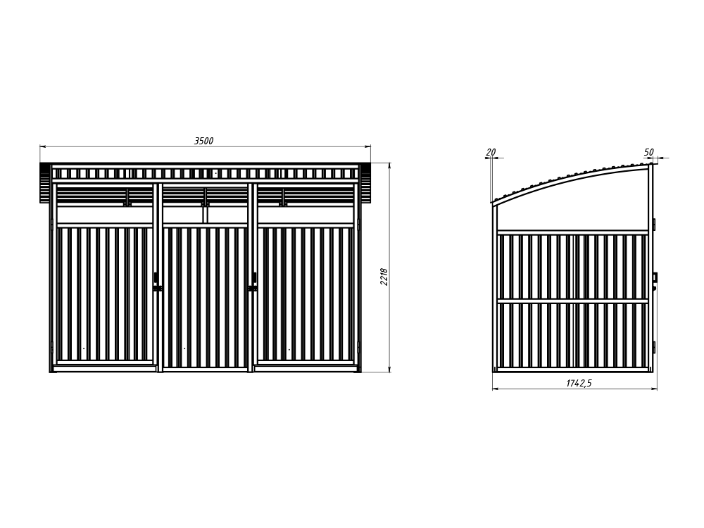 Контейнерная площадка «Стандарт» на 3 контейнера