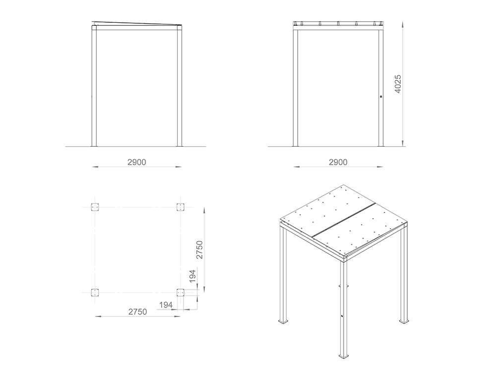 Пергола «Андромеда» с поликарбонатом