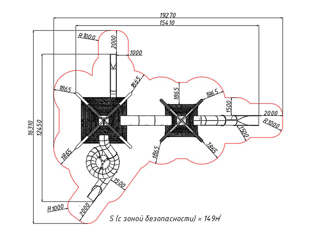 Игровая башня «Пирамида» 2XL Тип 2